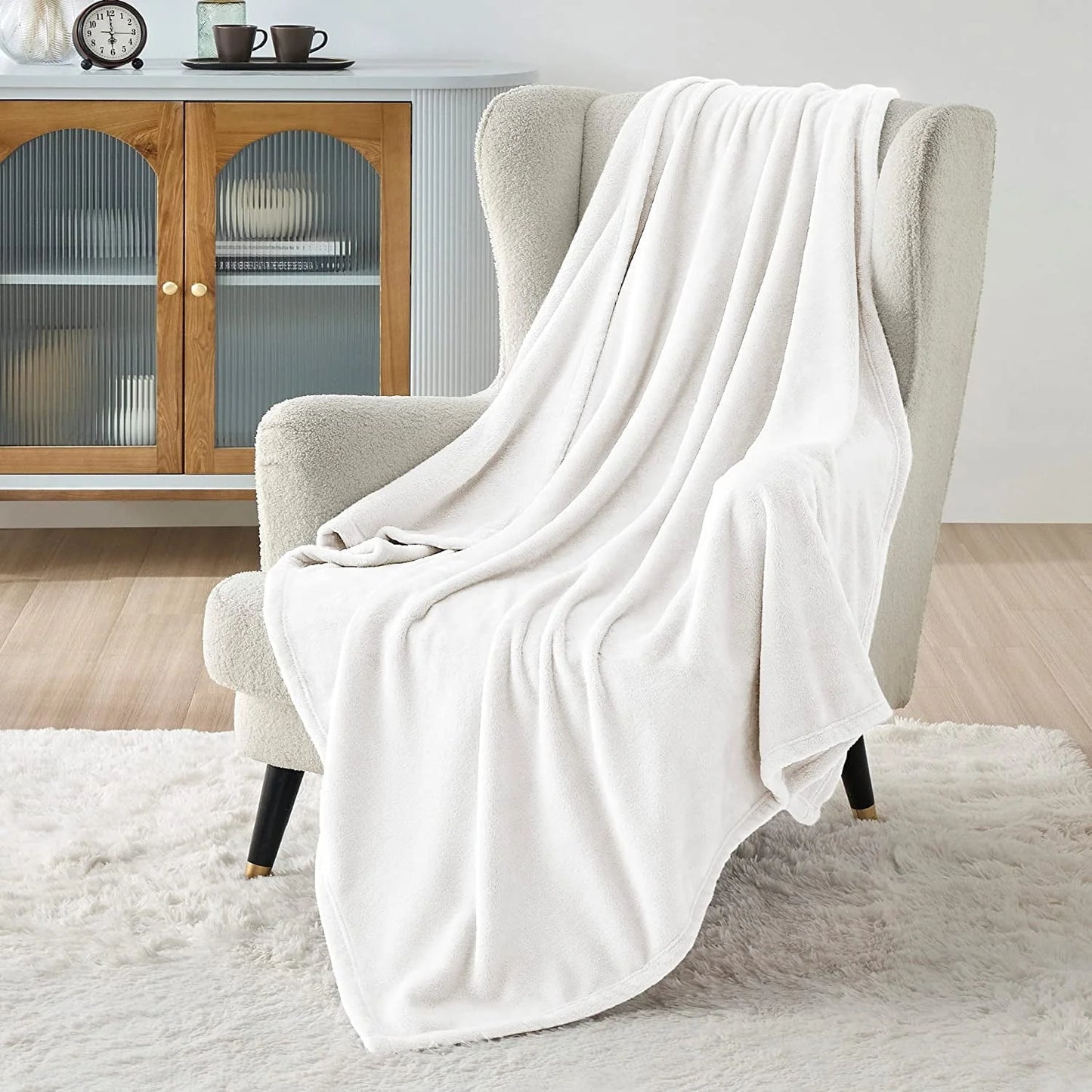 Cat Fleece Blanket Charming Floral Cats