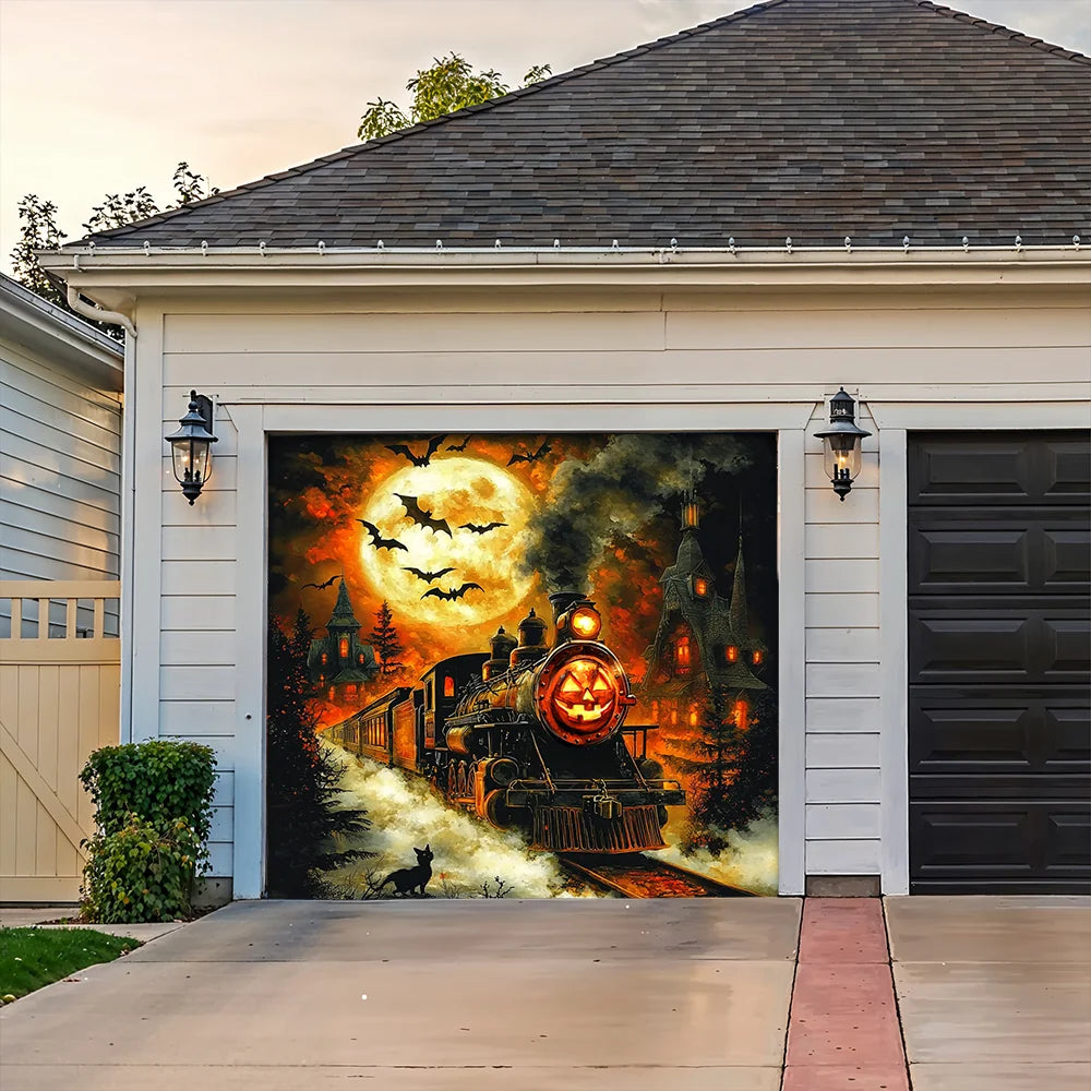 Halloween Garage Door Banner Decoration Pumpkin Express Halloween