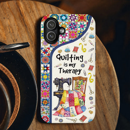 Sewing Lover Leather Phone Case Quilting Is My Therapy
