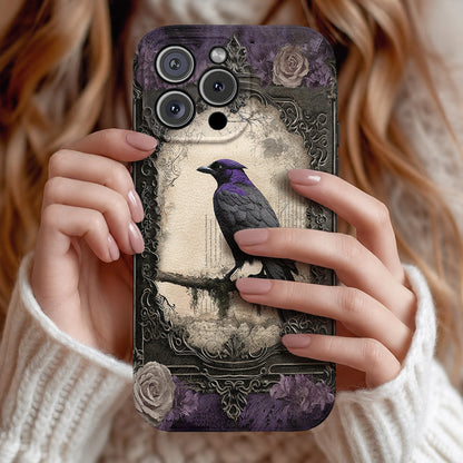 Gothic Leather Phone Case Violet Raven