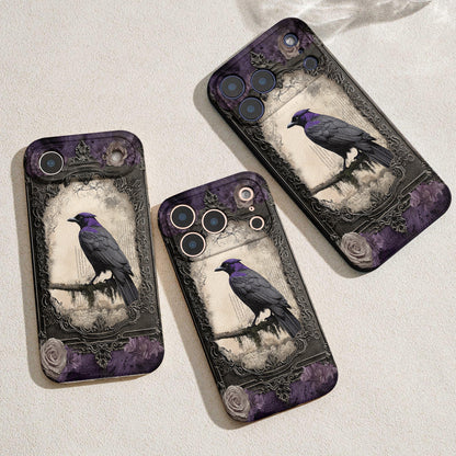 Gothic Leather Phone Case Violet Raven