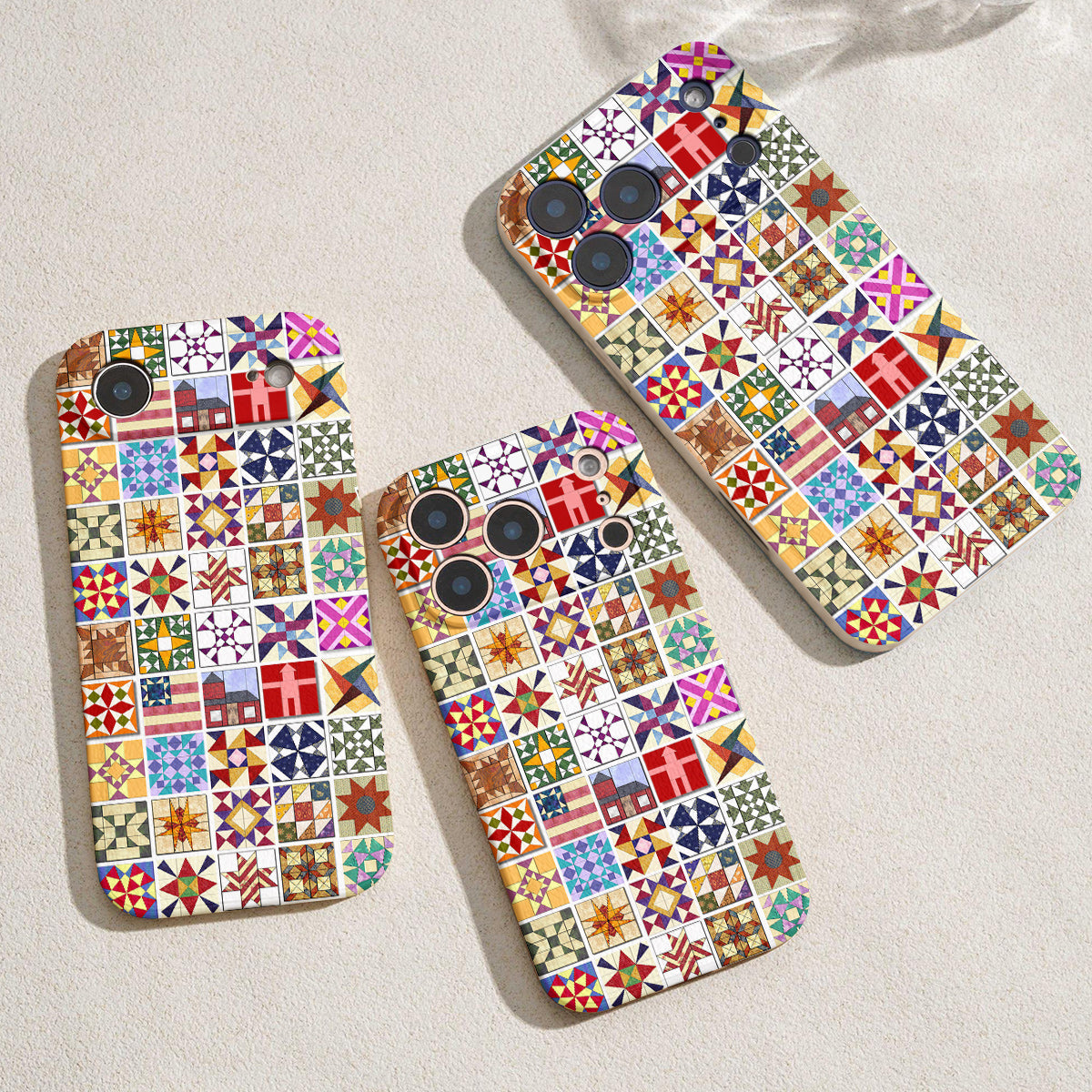 Sewing Lover Leather Phone Case Quilt Blocks