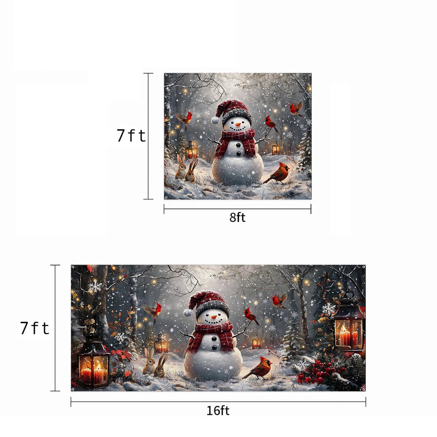 Christmas Garage Door Banner Decoration - Christmas in the Quiet Woods Winter Blessings