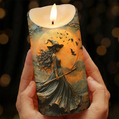 Witch of the Enchanted Moon LED Candle Halloween Décor