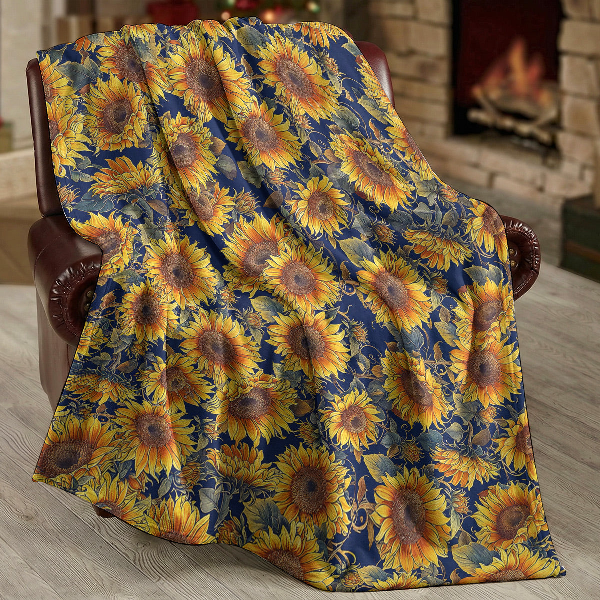 Sunflower Fleece Blanket Gorgeous Sunflowers