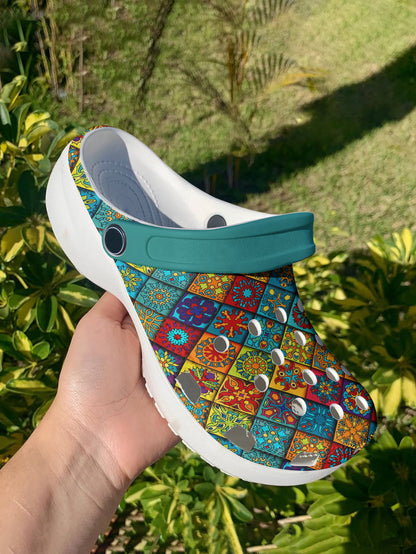 Mandala Graphic Clogs Mandala Flower Blocks