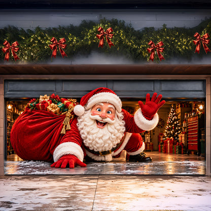 Christmas Garage Door Banner Decoration – Santa’s Christmas Surprise