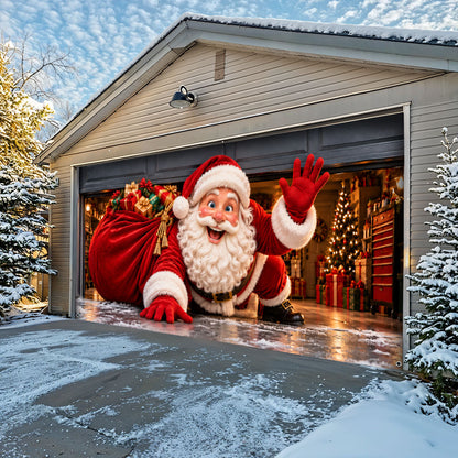 Christmas Garage Door Banner Decoration – Santa’s Christmas Surprise