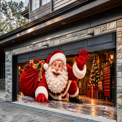 Christmas Garage Door Banner Decoration – Santa’s Christmas Surprise