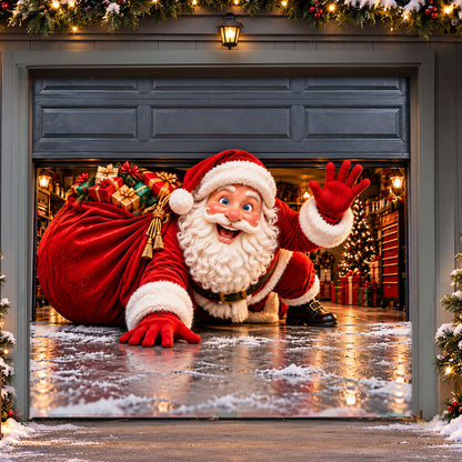 Christmas Garage Door Banner Decoration – Santa’s Christmas Surprise