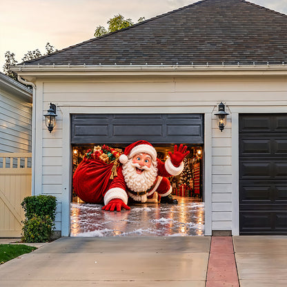 Christmas Garage Door Banner Decoration – Santa’s Christmas Surprise