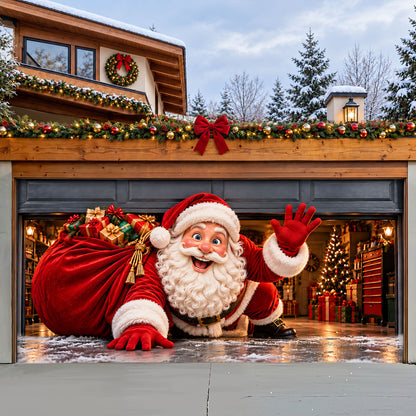 Christmas Garage Door Banner Decoration – Santa’s Christmas Surprise
