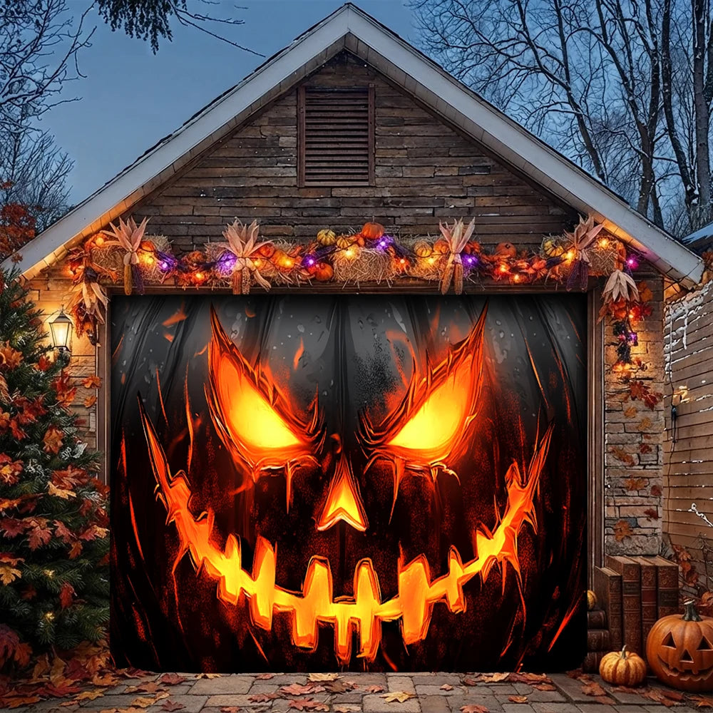 Halloween Garage Door Banner Decoration Halloween Horror Pumpkin Face