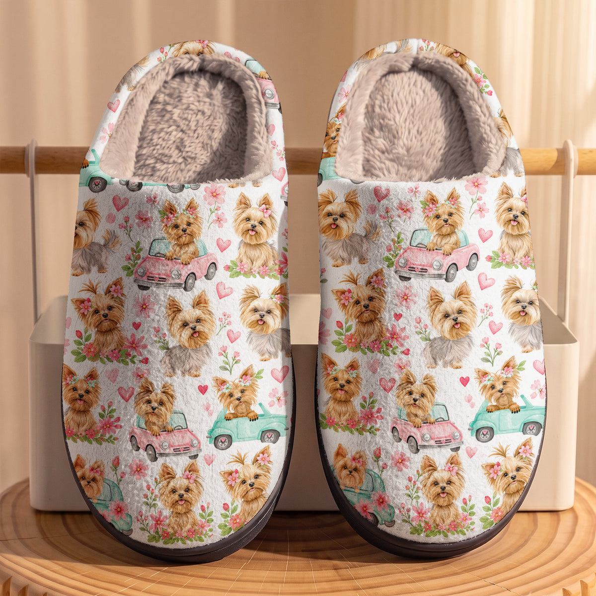 Yorkie Joyride Fleece Lined Slippers