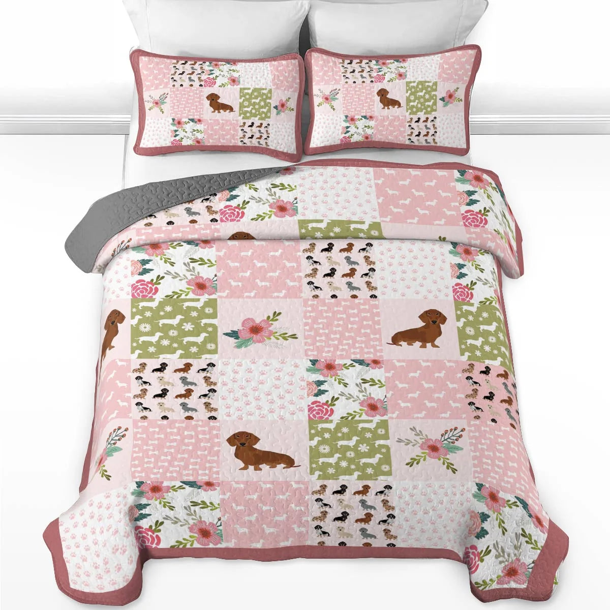 Dachshund Quilted Blanket Dachshund Dreams