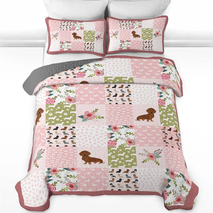 Dachshund Quilted Blanket Dachshund Dreams