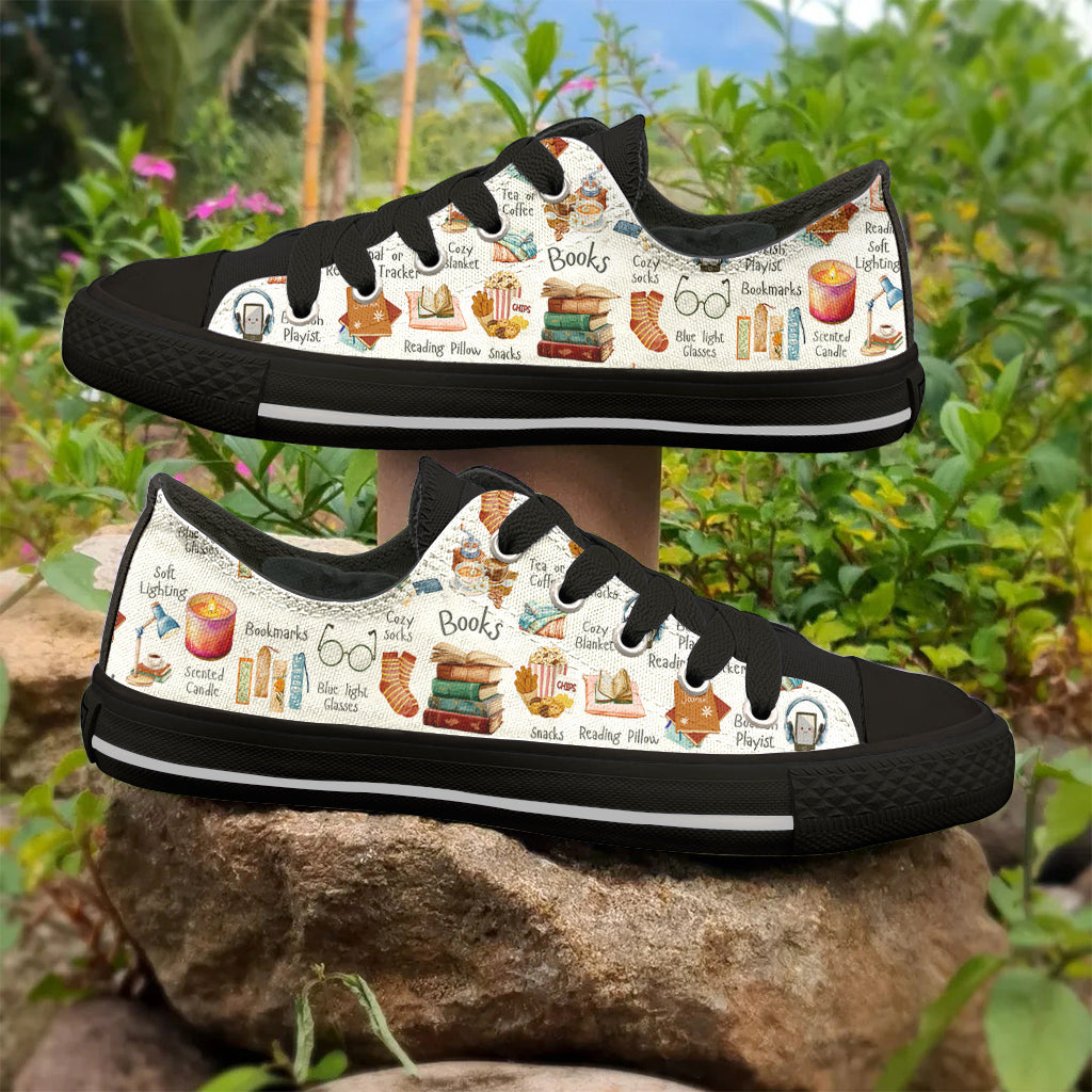 Book Lover Women's Low Top Shoes Bookworm Essentials
