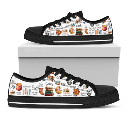 Book Lover Women's Low Top Shoes Bookworm Essentials