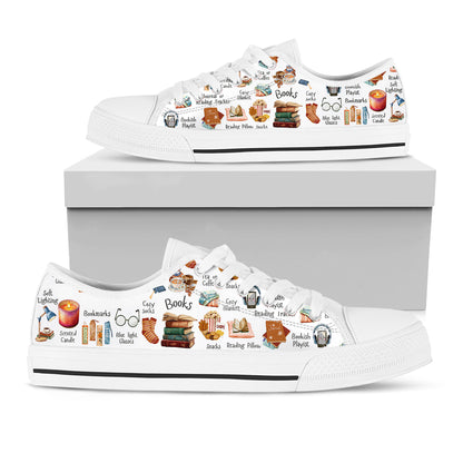 Book Lover Women's Low Top Shoes Bookworm Essentials