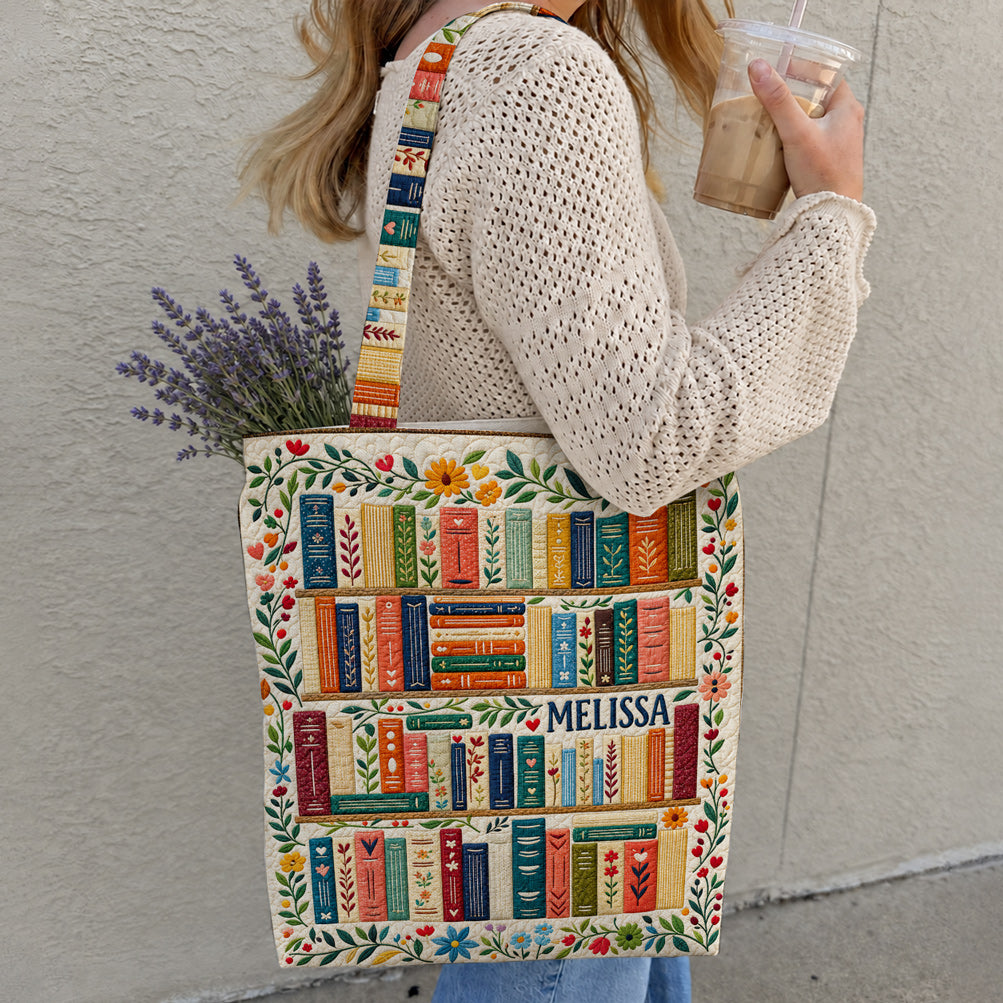 Book Lover Canvas Tote Bag Personalized A Bookworm's Secret Library
