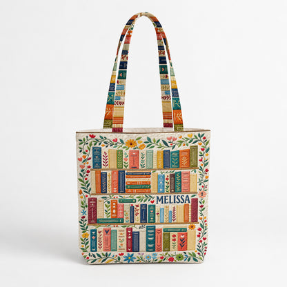 Book Lover Canvas Tote Bag Personalized A Bookworm's Secret Library