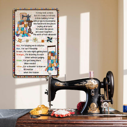 Sewing Lover 2D Metal Sign A Little Quilting Corner