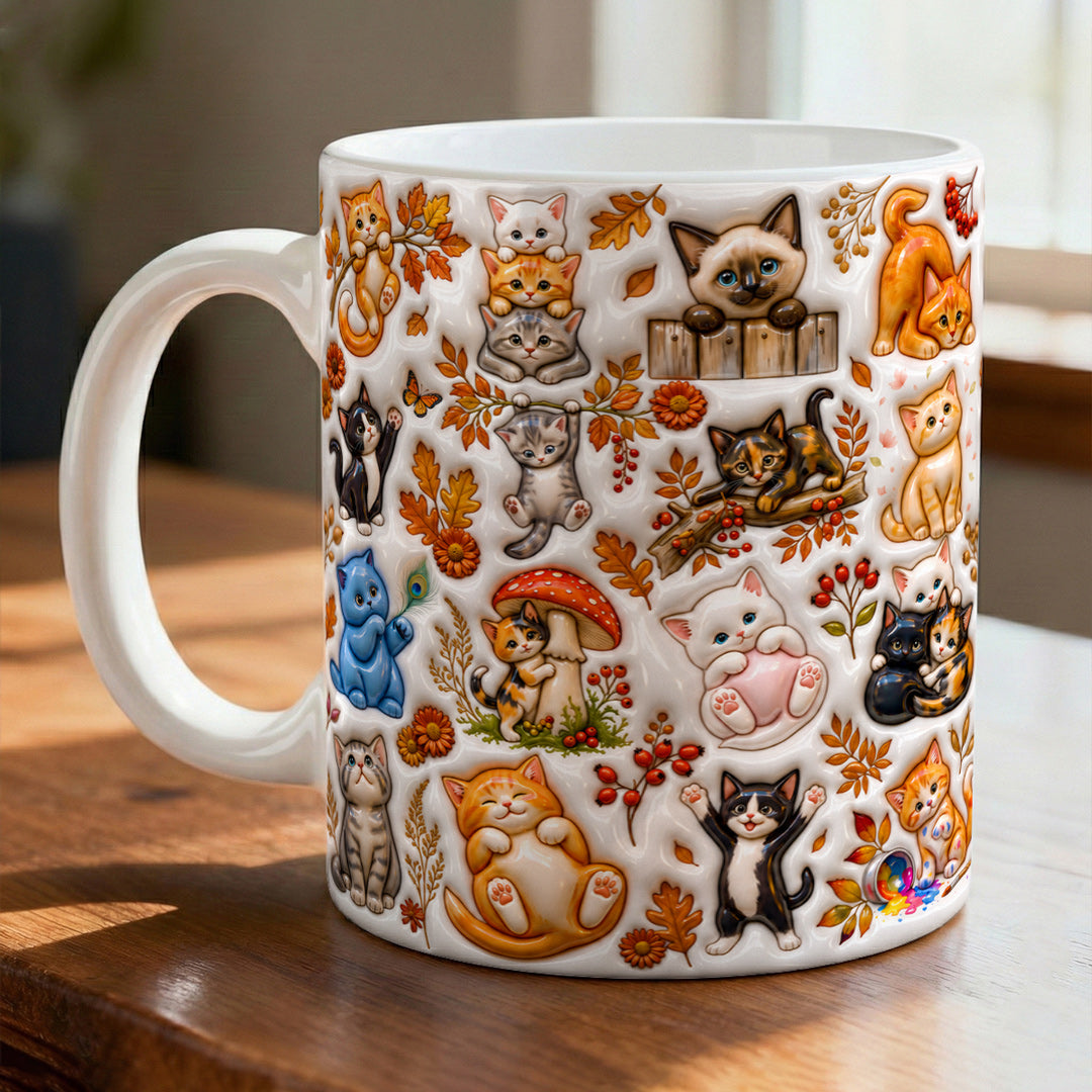 Cat Lover Ceramic Mug A Pawtumn Tale