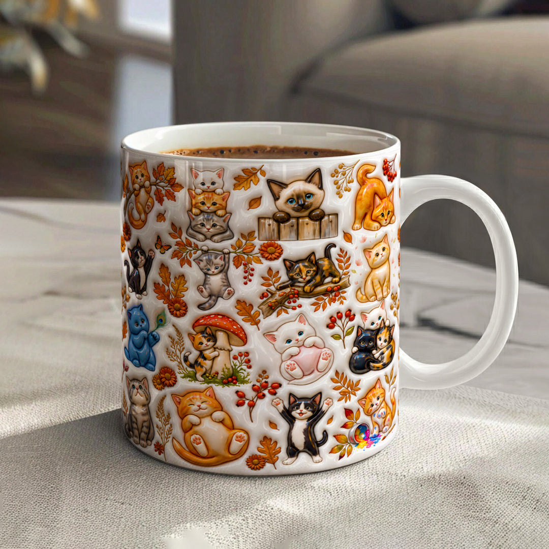 Cat Lover Ceramic Mug A Pawtumn Tale