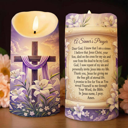Christian Easter LED Candle A Sinner's Prayer