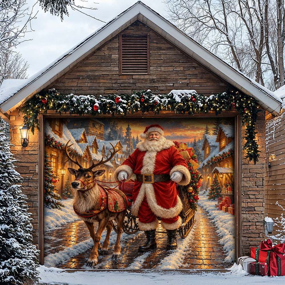 Christmas Garage Door Banner Decoration A Christmas Eve Arrival