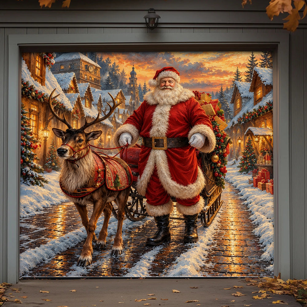 Christmas Garage Door Banner Decoration A Christmas Eve Arrival