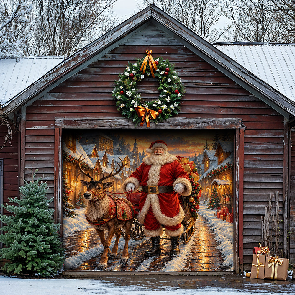 Christmas Garage Door Banner Decoration A Christmas Eve Arrival