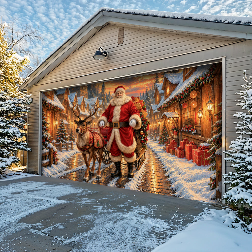 Christmas Garage Door Banner Decoration A Christmas Eve Arrival