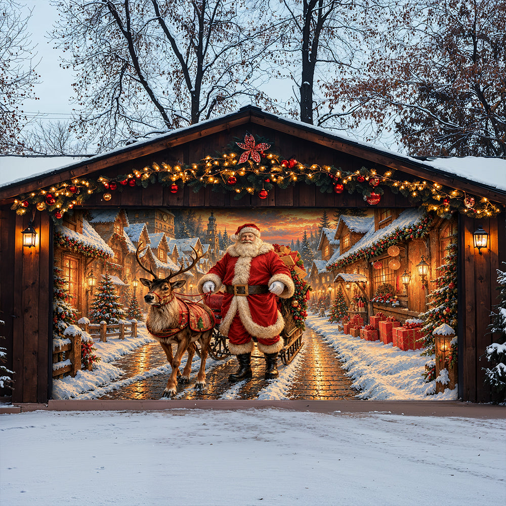 Christmas Garage Door Banner Decoration A Christmas Eve Arrival