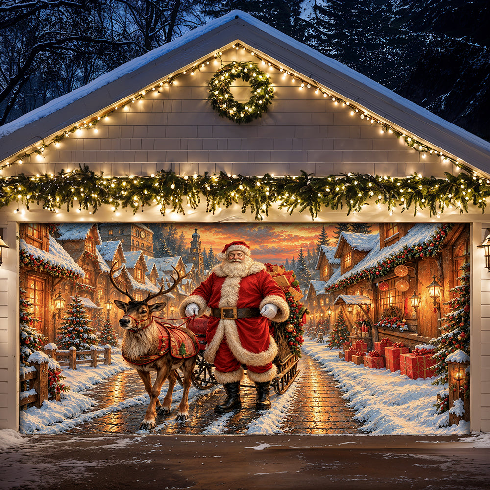 Christmas Garage Door Banner Decoration A Christmas Eve Arrival