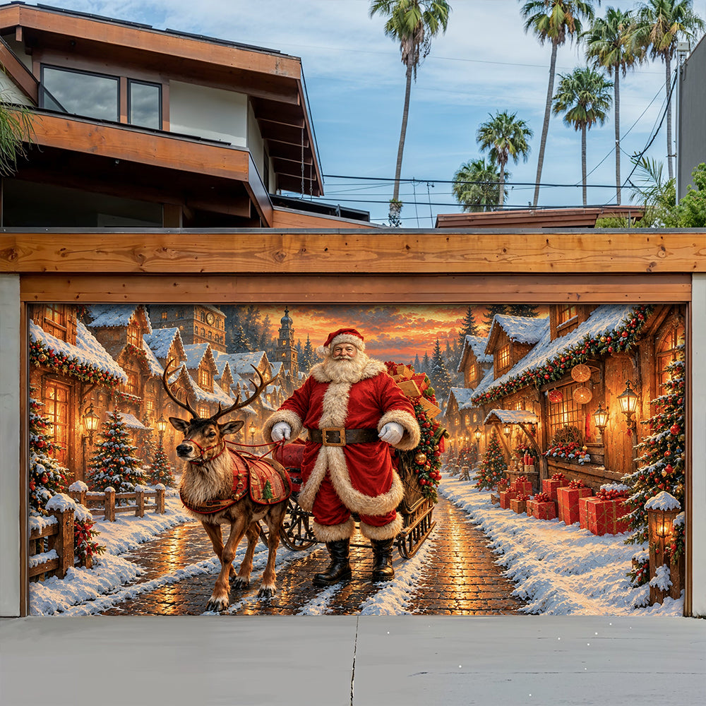 Christmas Garage Door Banner Decoration A Christmas Eve Arrival