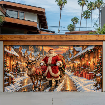 Christmas Garage Door Banner Decoration A Christmas Eve Arrival