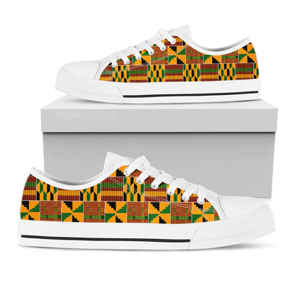 2026 Black History Month Women's Low Top Shoes African Kente Inspired