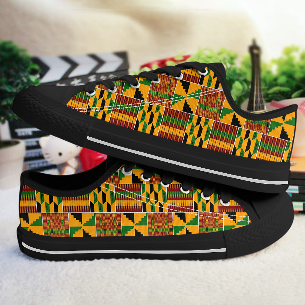 2026 Black History Month Women's Low Top Shoes African Kente Inspired