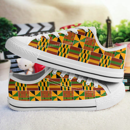 2026 Black History Month Women's Low Top Shoes African Kente Inspired