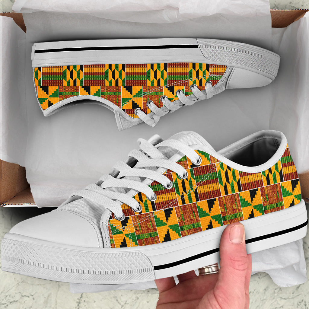 2026 Black History Month Women's Low Top Shoes African Kente Inspired