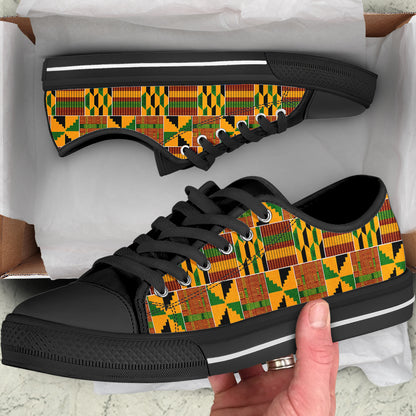 2026 Black History Month Women's Low Top Shoes African Kente Inspired
