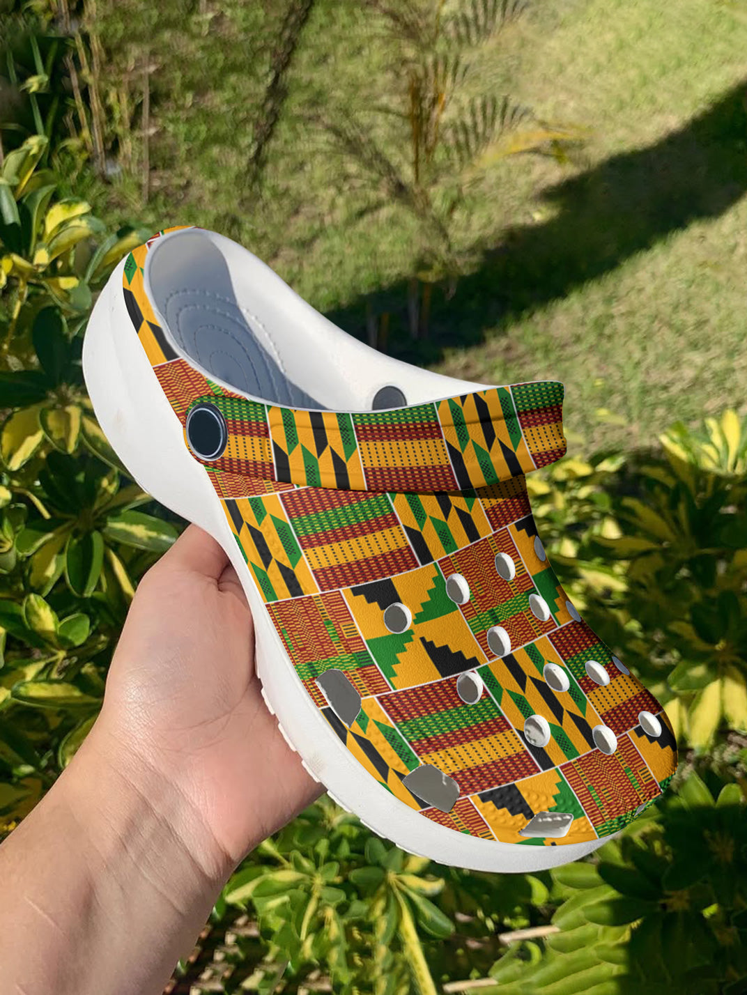 2026 Black History Month Graphic Clogs African Kente Inspired