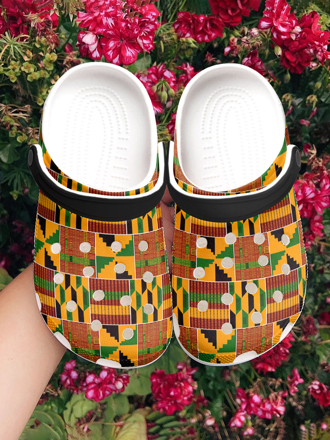 2026 Black History Month Graphic Clogs African Kente Inspired
