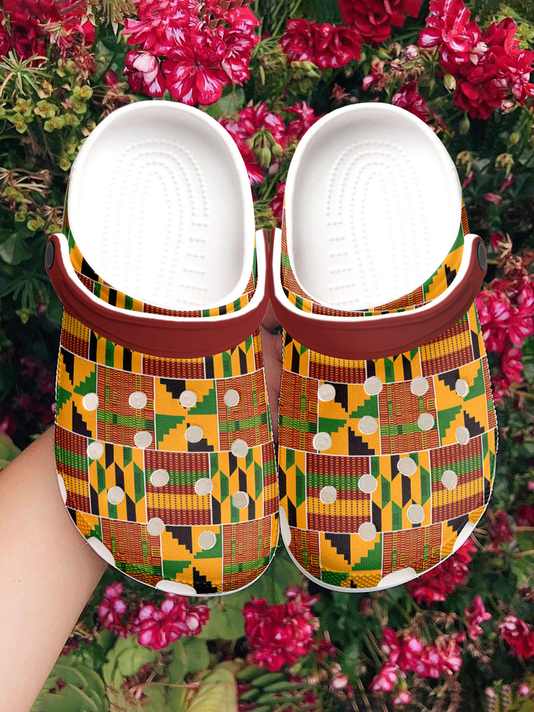 2026 Black History Month Graphic Clogs African Kente Inspired