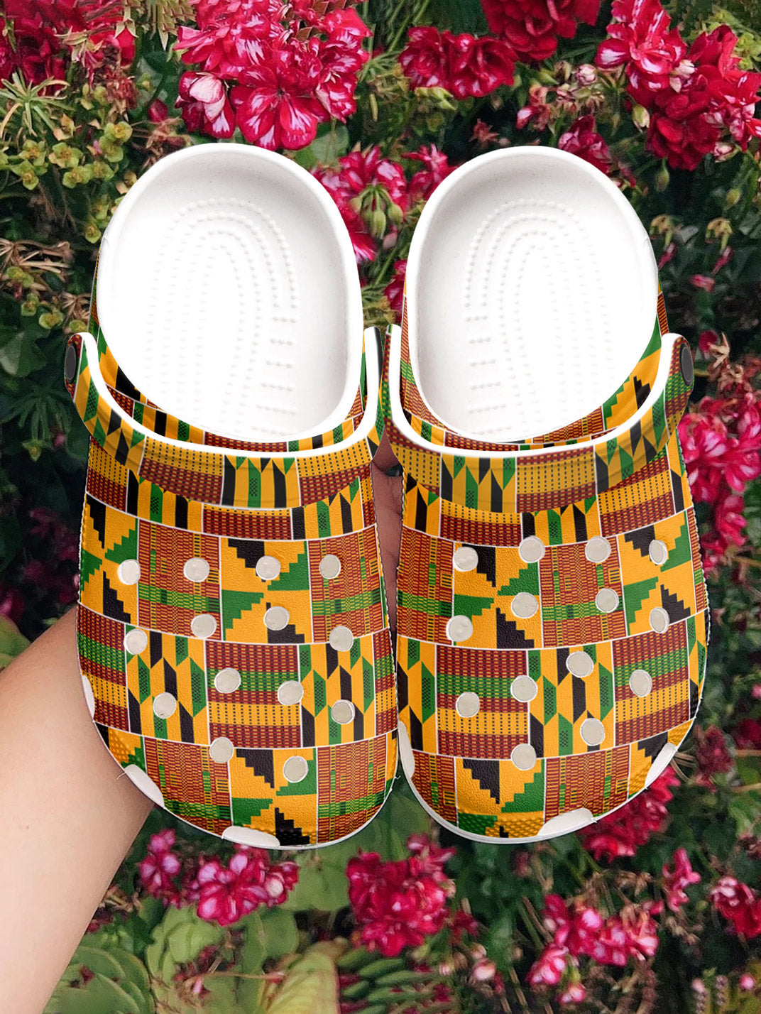 2026 Black History Month Graphic Clogs African Kente Inspired
