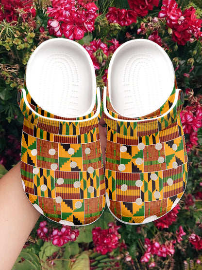 2026 Black History Month Graphic Clogs African Kente Inspired