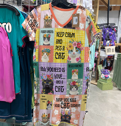 Cat Lover V-neck Nightshirt All Things Kitty