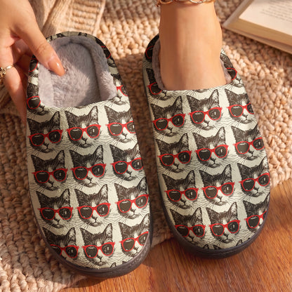 Cat Fleece Lined Slippers Alley Cattitude