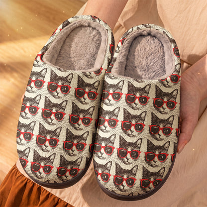 Cat Fleece Lined Slippers Alley Cattitude
